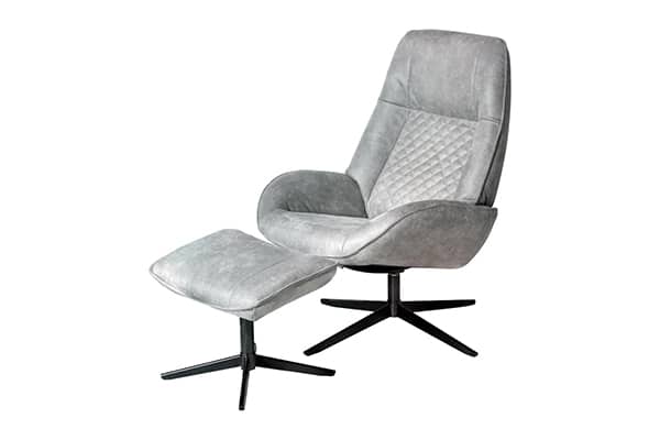 Fauteuil repose pied Kebe Cuire gris