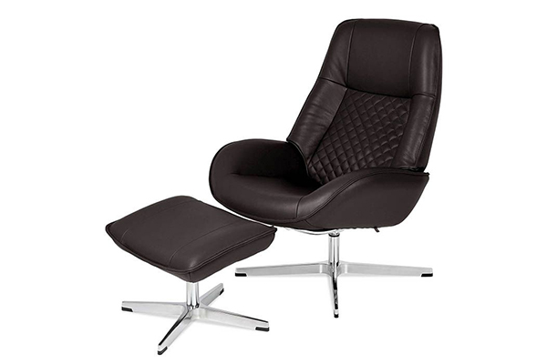 Fauteuil repose pied Noir Cuire Kebe
