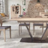Table pied central Bois Métal
