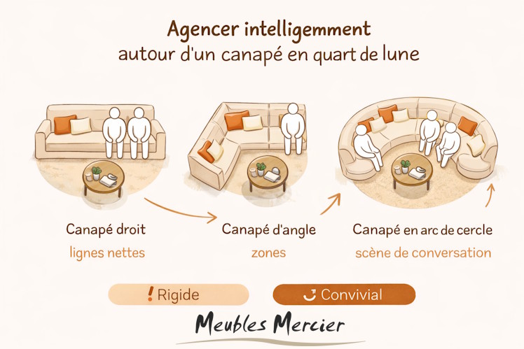 agencer canapé quart de lune