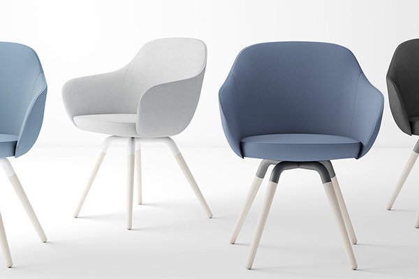 chaise design bleu