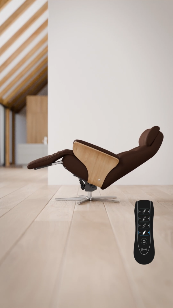 fauteuil stressless relaxation électrique bois et cuir filaire