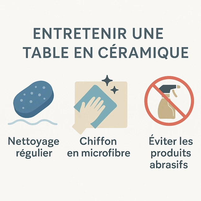 nettoyer une table en céramique