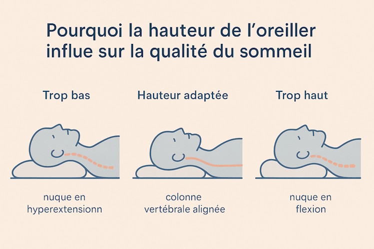 hauteur d'oreiller et sommeil