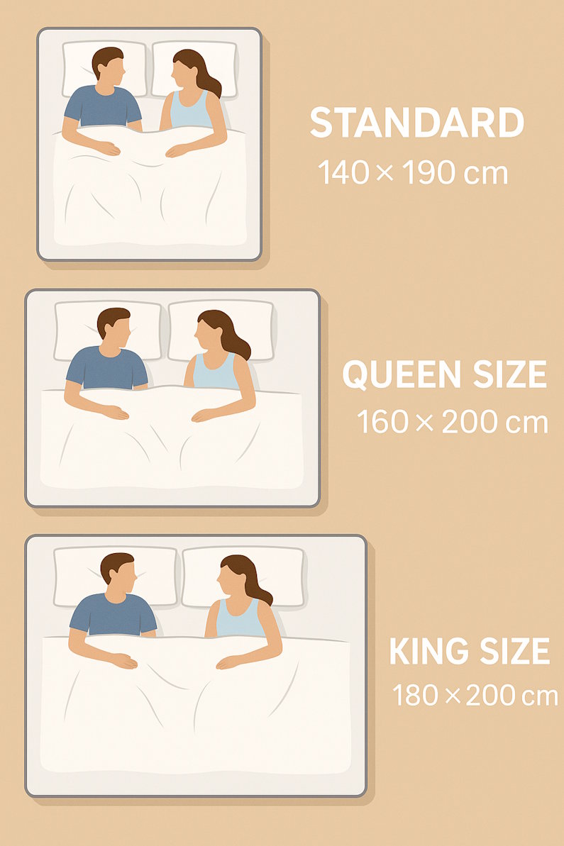 taille du lit queen king size
