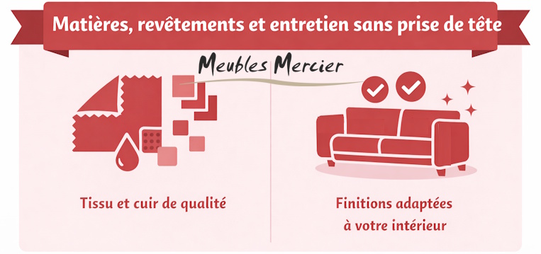 matières fauteuils et canapés