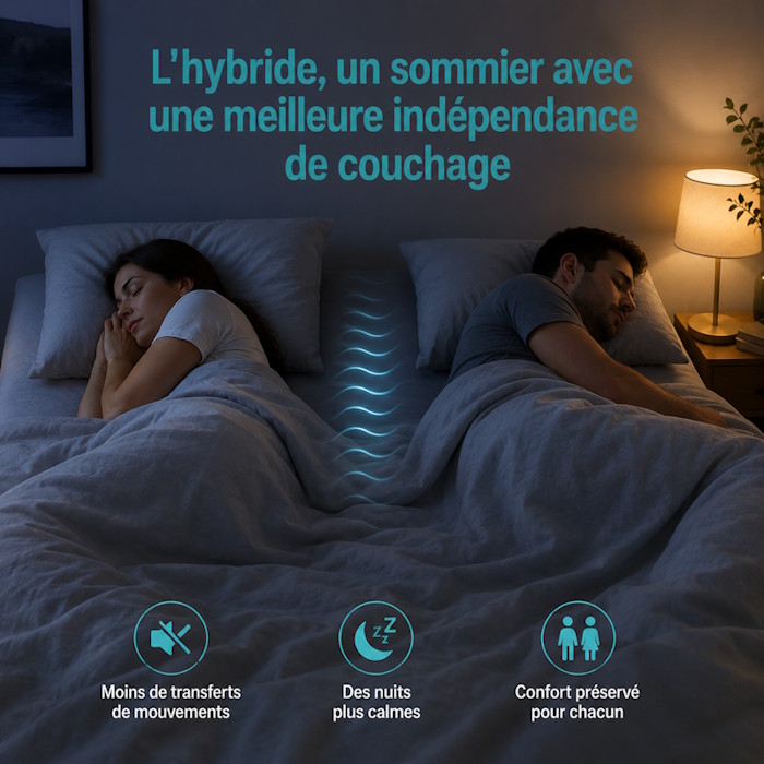 sommier hybride indépendance couchage